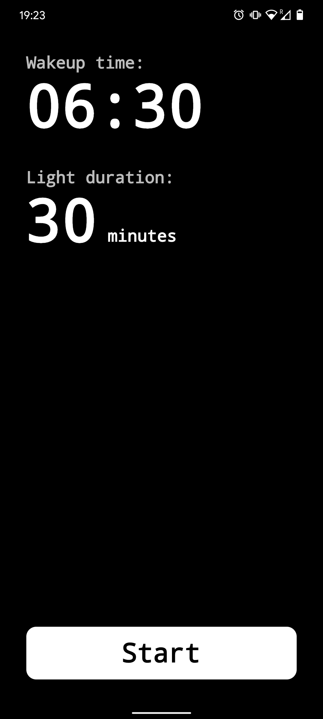 Settings screen